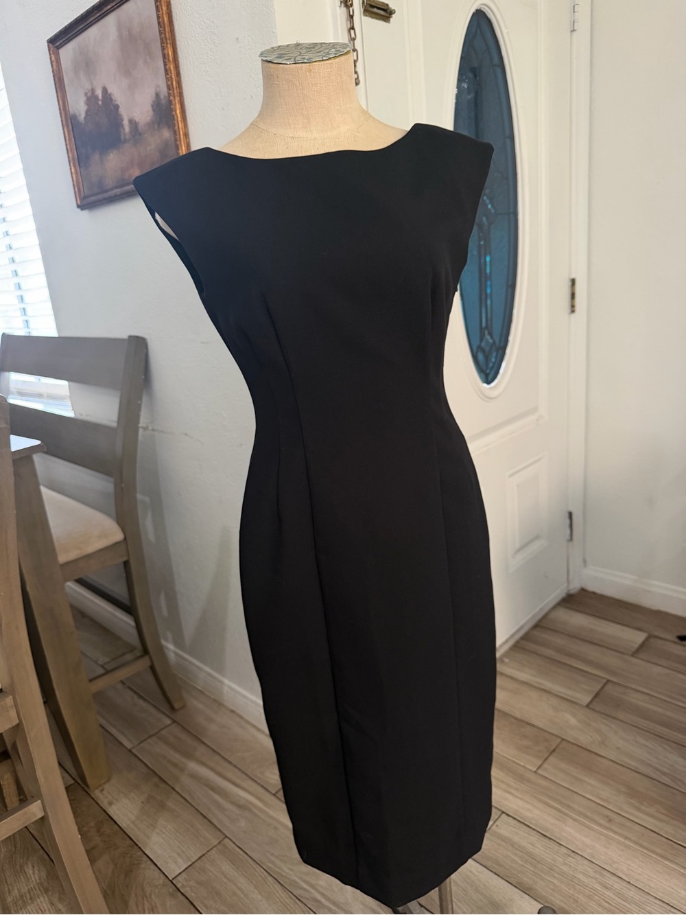 Elegant Black Midi Sheath Dress